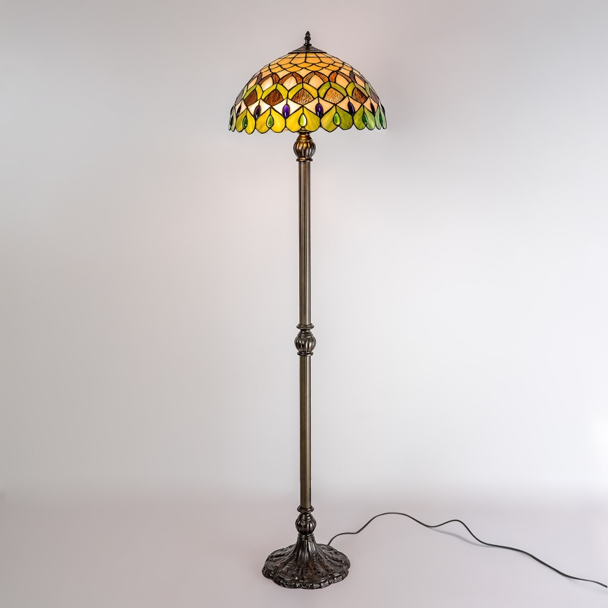 Brilagi - Tiffany vitraažpõrandalamp MARGARET 2xE27/60W/230V