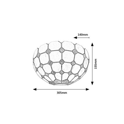 Brilagi - Tiffany vitraažseinalamp DORAN 1xE14/40W/230V