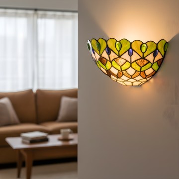 Brilagi - Tiffany vitraažseinalamp MARGARET 1xE27/40W/230V