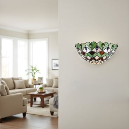 Brilagi - Tiffany vitraažseinalamp MARGARET 1xE27/40W/230V