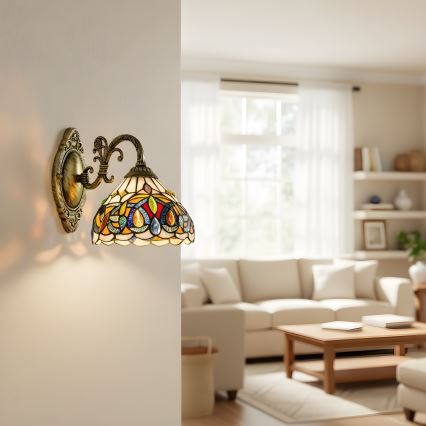 Brilagi - Tiffany vitraažseinavalgusti LUISA 1xE27/40W/230V