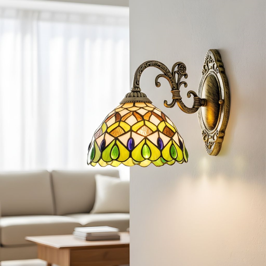 Brilagi - Tiffany-vitraažseinavalgusti MARGARET 1xE27/40W/230V