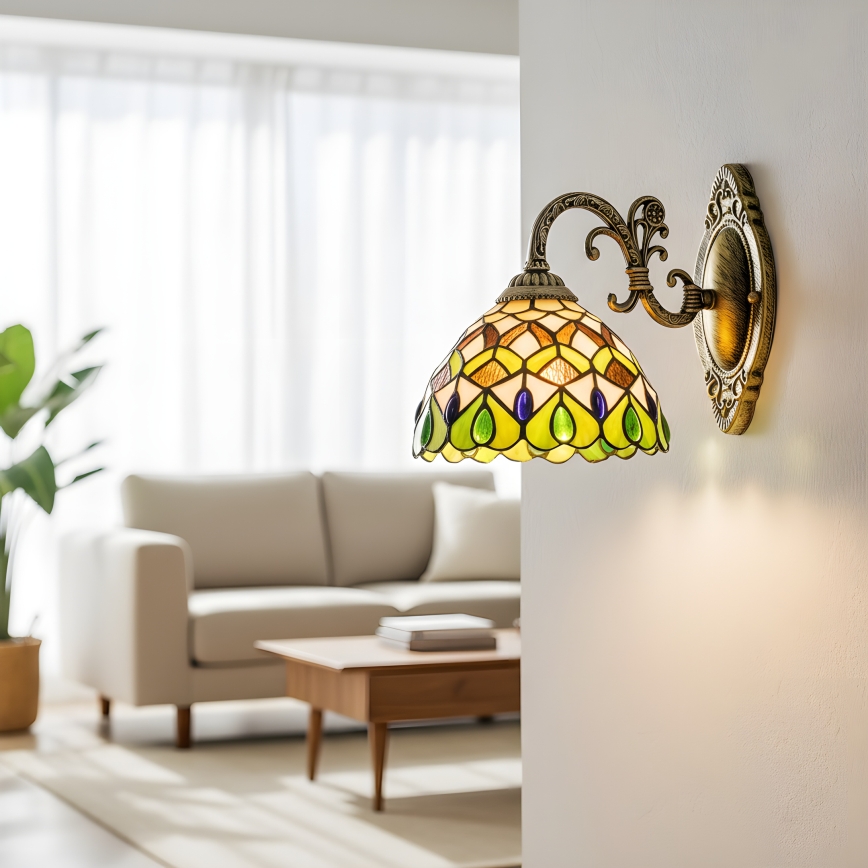 Brilagi - Tiffany-vitraažseinavalgusti MARGARET 1xE27/40W/230V