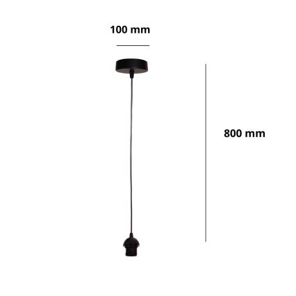 Brilagi - toitekaabel PARTY 1xE27/60W/230V, läbimõõt 10 cm, must