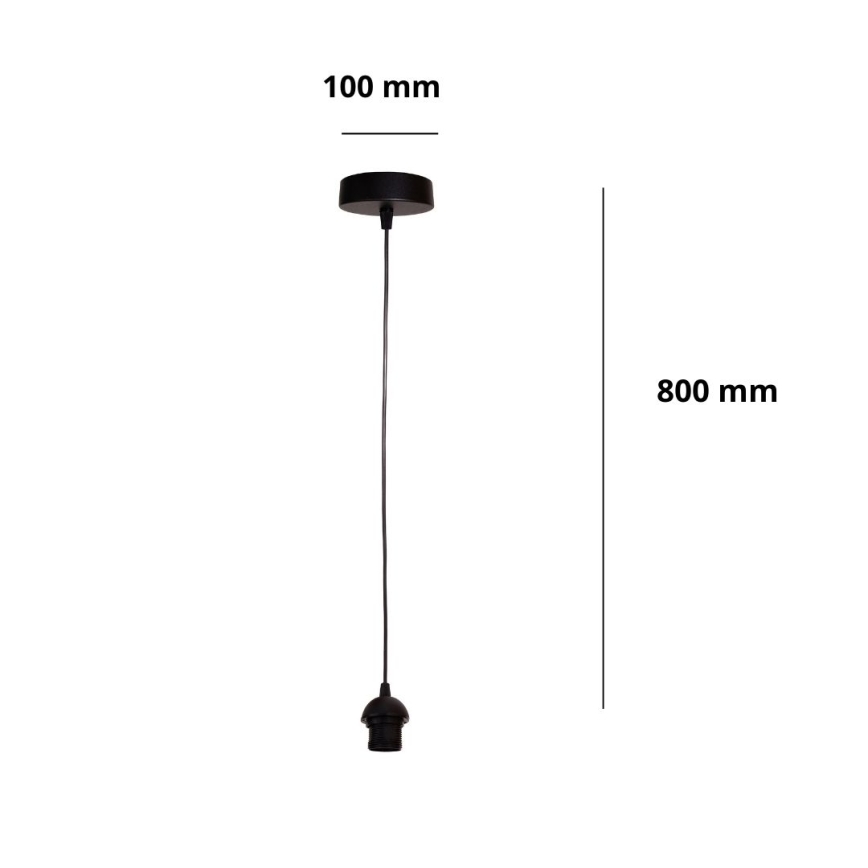 Brilagi - toitekaabel PARTY 1xE27/60W/230V, läbimõõt 10 cm, must