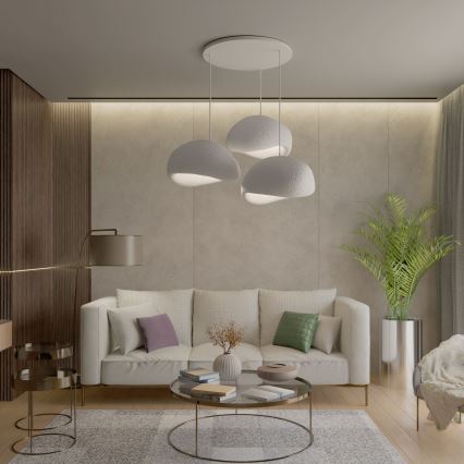 Brilagi - Traadiga rippvalgusti WABI SABI 3xE27/40W/230V valge