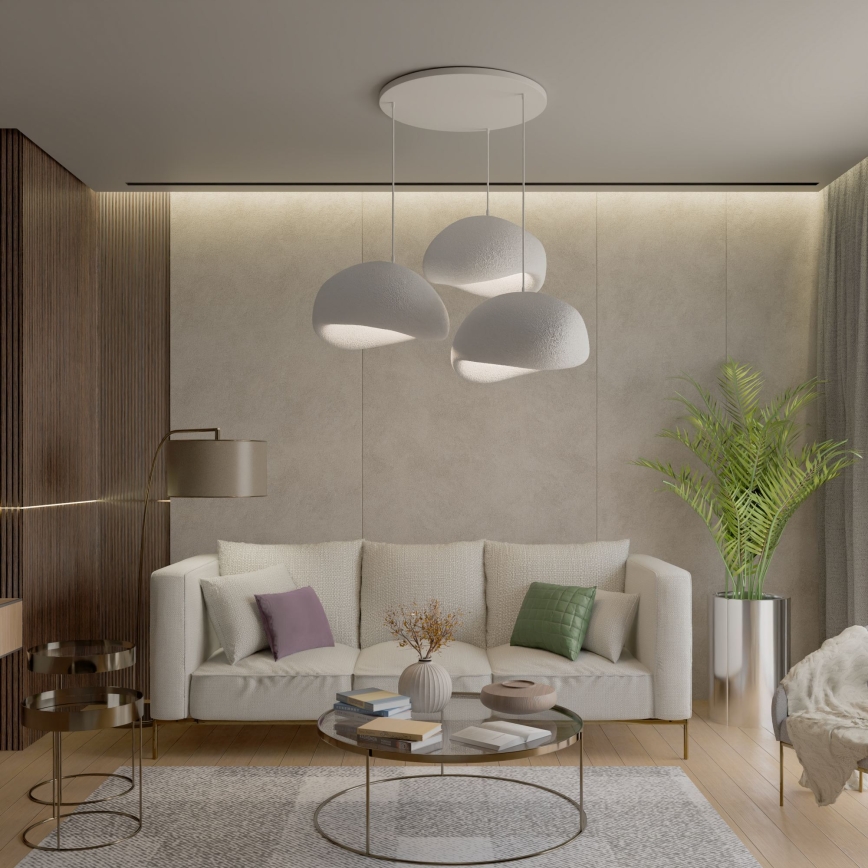 Brilagi - Traadiga rippvalgusti WABI SABI 3xE27/40W/230V valge