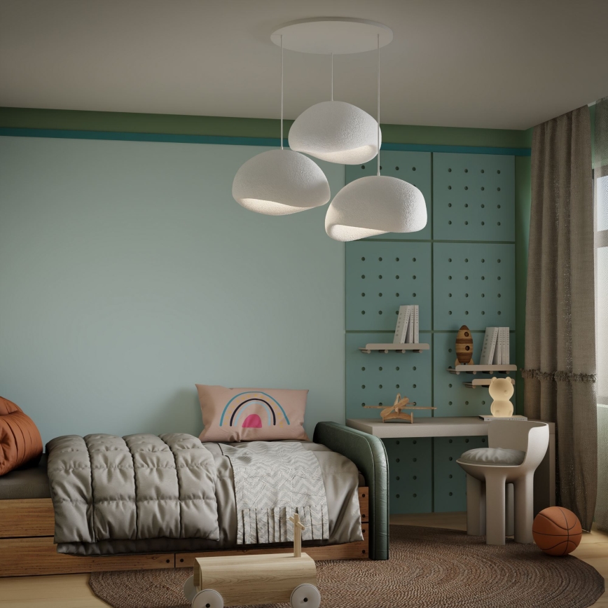 Brilagi - Traadiga rippvalgusti WABI SABI 3xE27/40W/230V valge