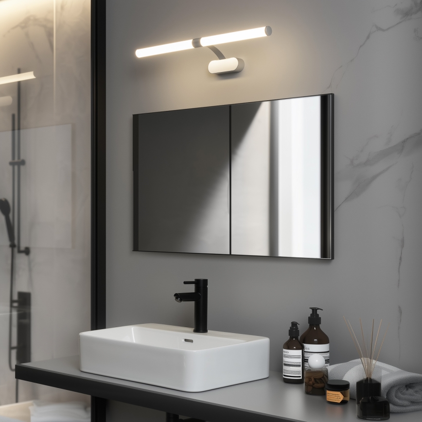 Brilagi - 2-ühes TUBEO LED vannitoa peegli valgusti, 8W, 230V, 60 cm, IP44, hõbedane
