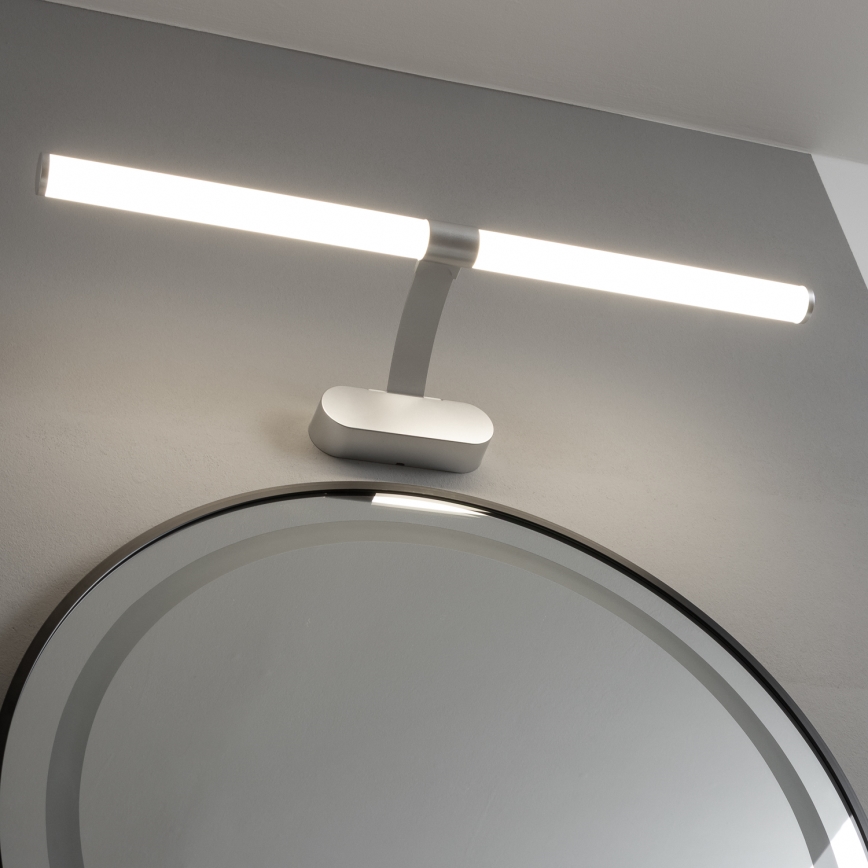 Brilagi - 2-ühes TUBEO LED vannitoa peegli valgusti, 8W, 230V, 60 cm, IP44, hõbedane