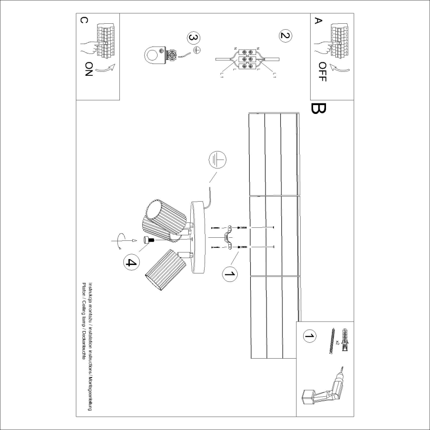Brilagi - türkiissinine punktvalgusti CRESTO 3xGU10/10W/230V