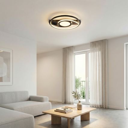 Brilagi - hämardatav LED-laevalgusti TWIRL LED/38W/230V 3000-6000K must + kaugjuhtimispult