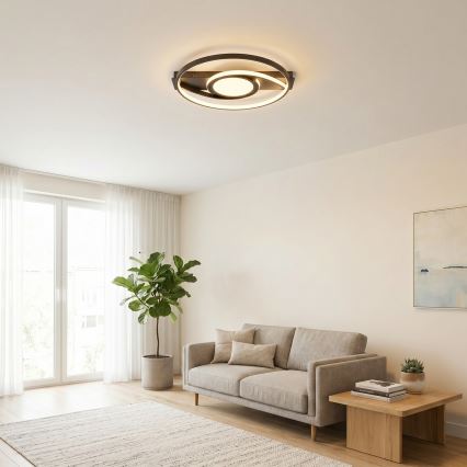 Brilagi - hämardatav LED-laevalgusti TWIRL LED/38W/230V 3000-6000K must + kaugjuhtimispult