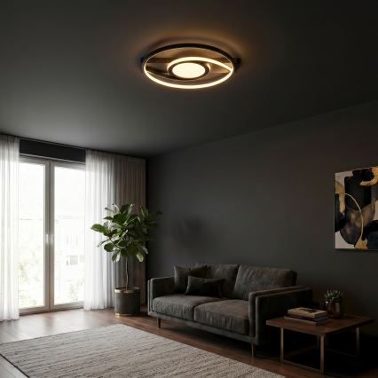 Brilagi - hämardatav LED-laevalgusti TWIRL LED/38W/230V 3000-6000K must + kaugjuhtimispult