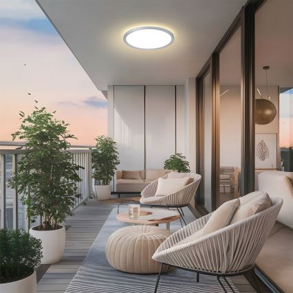 Brilagi - LED-vannitoa laelamp ULTRA SLIM LED/18W/230V Ø 30 cm hõbedane IP54