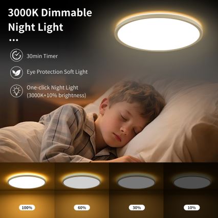 Brilagi - LED reguleeritav laevalgusti ULTRA SLIM LED/18W/230V 2700-6500K läbimõõt 30 cm valge + kaugjuhtimispult