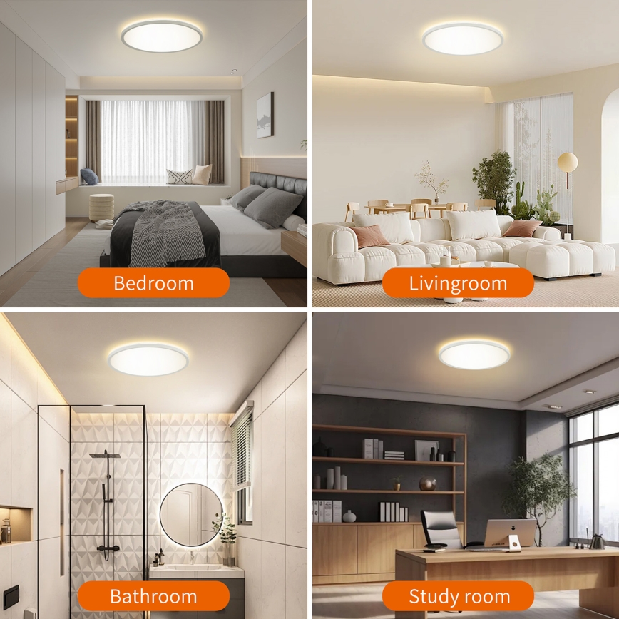 Brilagi - LED reguleeritav laelamp ULTRA SLIM LED/24W/230V 2700-6500K läbimõõt 42 cm valge + kaugjuhtimispult