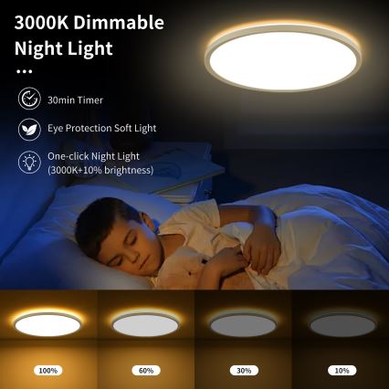 Brilagi - LED reguleeritav laelamp ULTRA SLIM LED/24W/230V 2700-6500K läbimõõt 42 cm valge + kaugjuhtimispult
