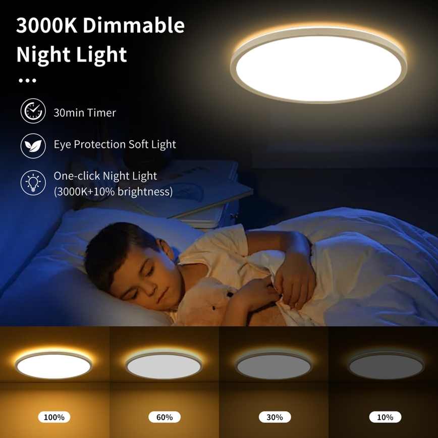 Brilagi - LED reguleeritav laelamp ULTRA SLIM LED/24W/230V 2700-6500K läbimõõt 42 cm valge + kaugjuhtimispult
