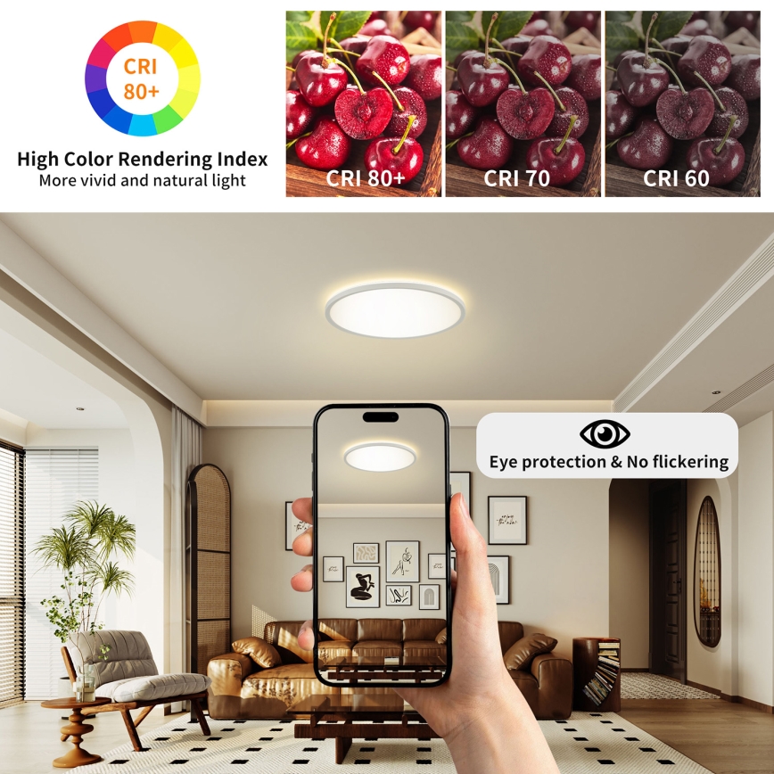 Brilagi - LED reguleeritav laelamp ULTRA SLIM LED/24W/230V 2700-6500K läbimõõt 42 cm valge + kaugjuhtimispult