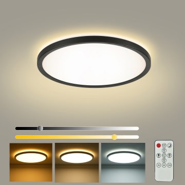 Brilagi - ULTRA SLIM LED-hämardatav laelamp LED/18W/230V 2700–6500K Ø 30 cm musta värvi + kaugjuhtimispult