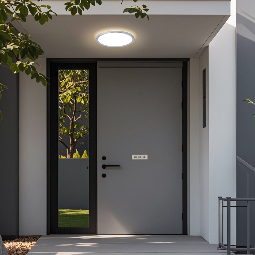 Brilagi - LED-vannitoa laevalgusti ULTRA SLIM LED/12W/230V Ø 22,5 cm hõbedane IP54