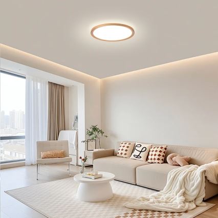 Brilagi - ULTRA SLIM LED vannitoa laelamp 18W/230V Ø 30 cm roosakuldne IP54