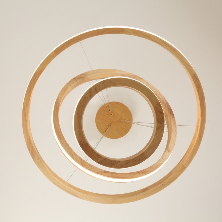 Brilagi - UMEA WOOD LED-rippvalgusti riputuskaabliga 45W/230V, läbimõõt 60 cm, kummipuit