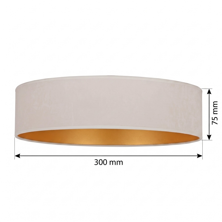 BRILAGI - Universaalne asenduslambivari VELVET Ø 30 cm kreemne/kuldne