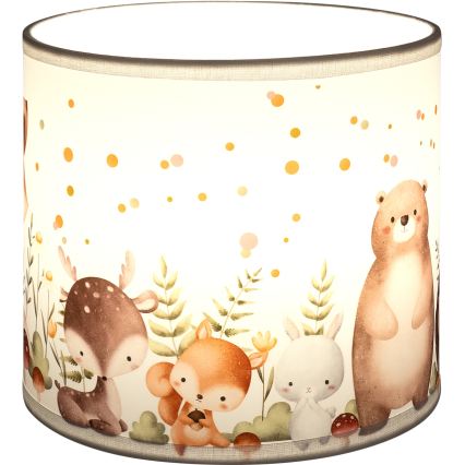 BRILAGI - universaalne lambivari BOBO E27, läbimõõduga 15 cm, valge/loomamustriga