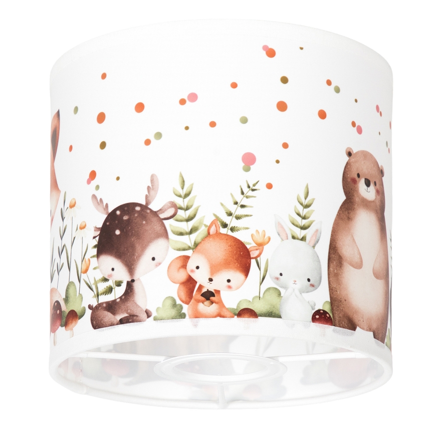 BRILAGI - universaalne lambivari BOBO E27, läbimõõduga 15 cm, valge/loomamustriga