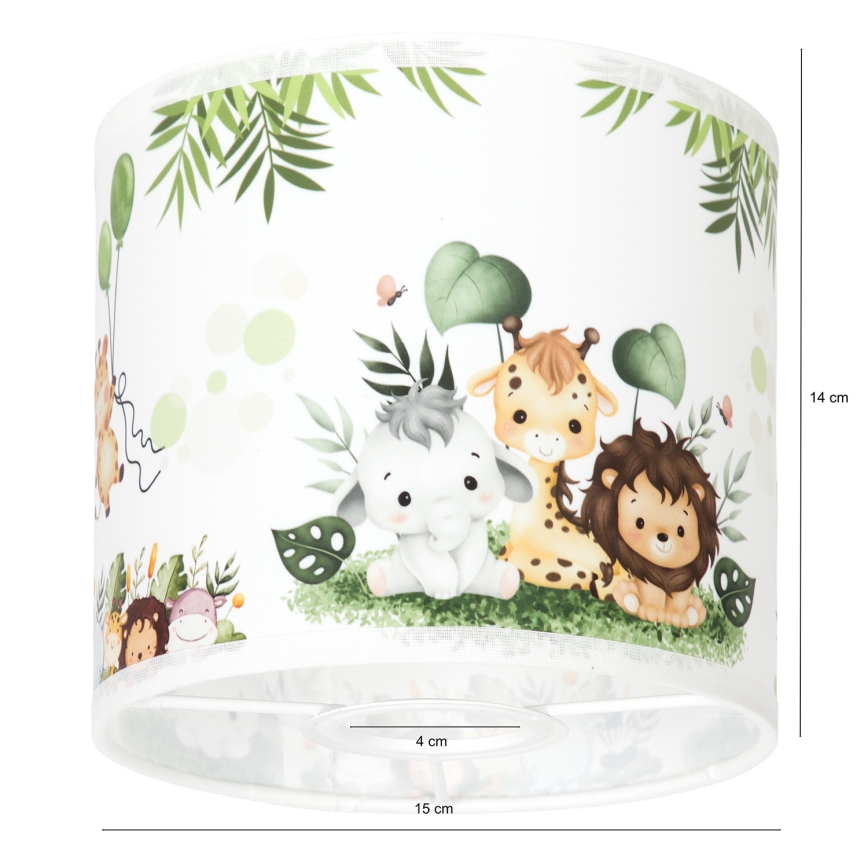 BRILAGI - Universaalne lambivarjuk BOBO E27, läbimõõt 15 cm, valge/roheline/džungel