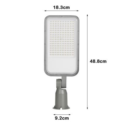 Brilagi - URBANLIGHT LED-tänavavalgusti 100W/230V, hall, IP65
