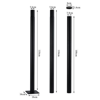 Brilagi - URBANSPARK LED tänavavalgusti 3 m postiga, 60W/230V, must, IP65