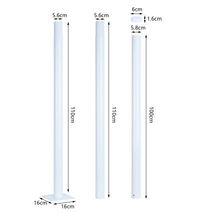 Brilagi - URBANSPARK LED-tänavavalgusti koos 3 m postiga LED/120W/230V valge IP65
