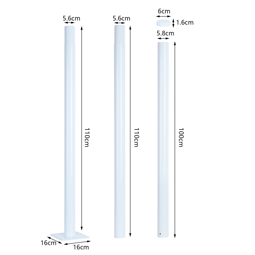 Brilagi - URBANSPARK LED-tänavavalgusti koos 3 m postiga LED/120W/230V valge IP65