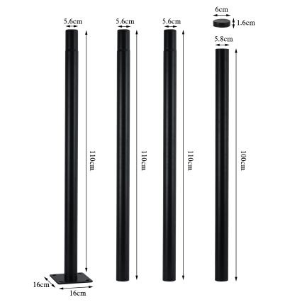 Brilagi - URBANSPARK LED tänavavalgusti koos 4 m postiga, 120 W, 230 V, must, IP65