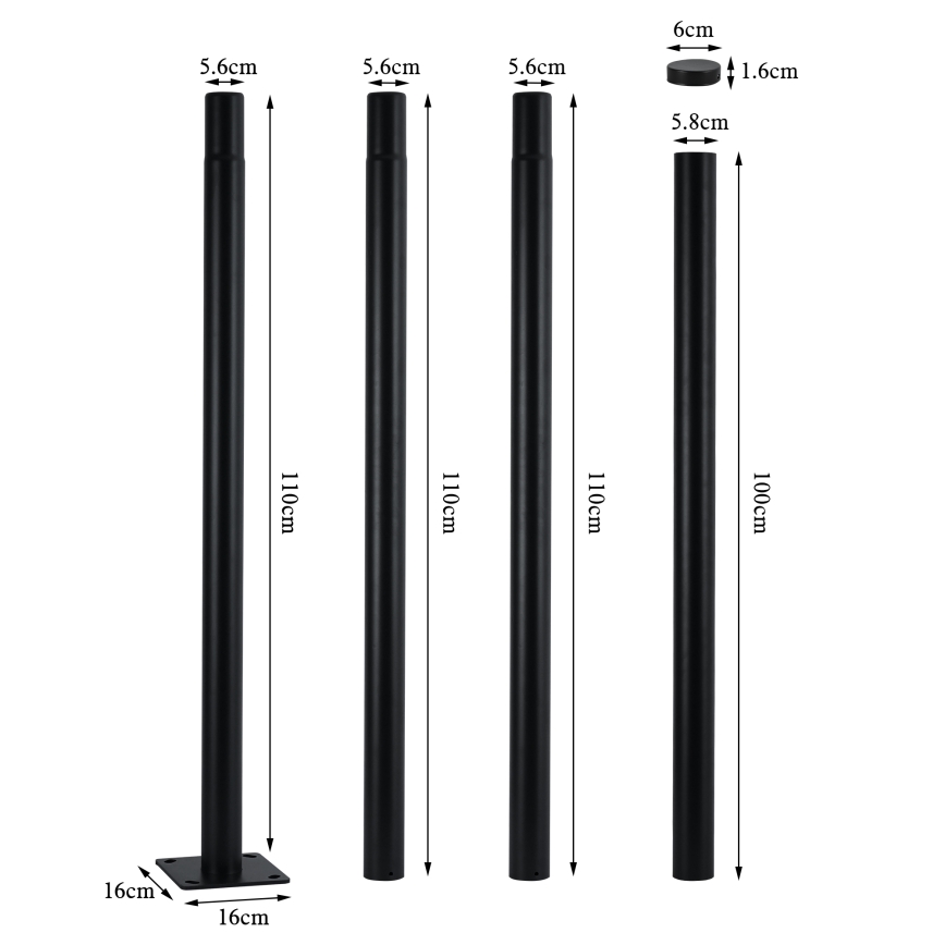 Brilagi - URBANSPARK LED tänavavalgusti koos 4 m postiga, 120 W, 230 V, must, IP65