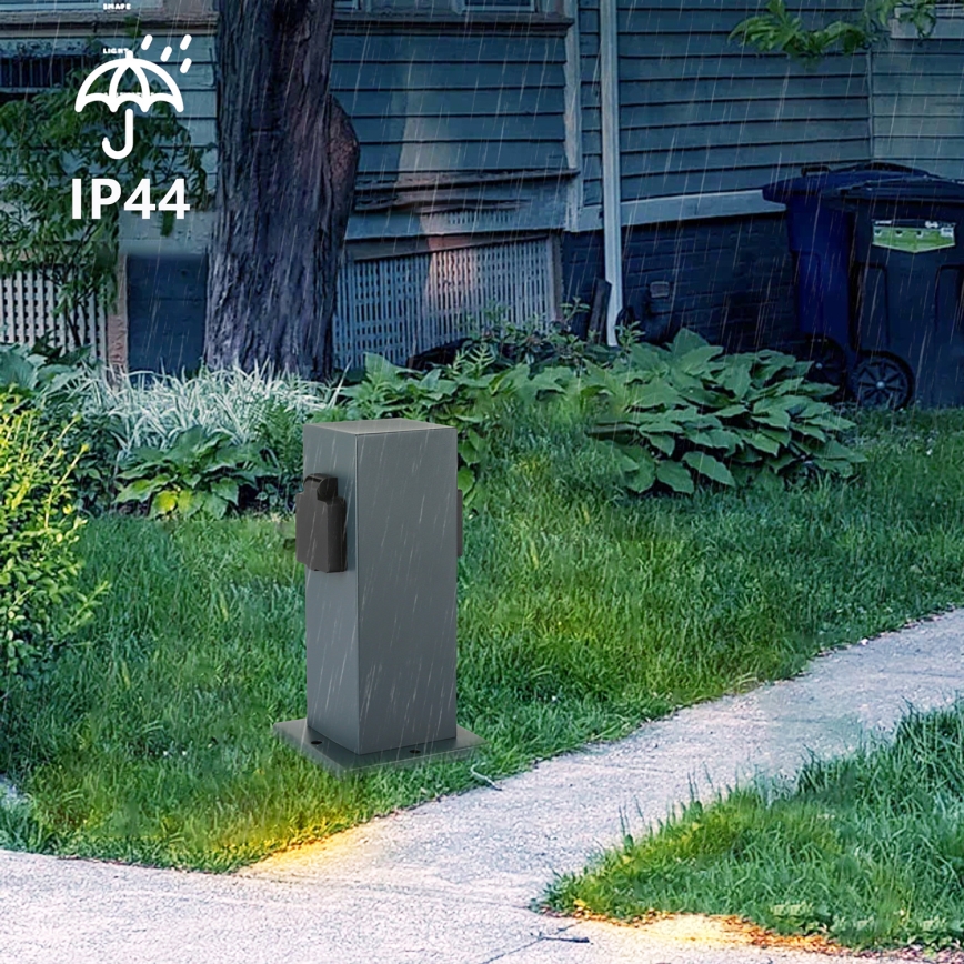 Brilagi - Väli pistikupesadega torn PILLAR 1Z SCHUKO 230V IP44 antratsiit