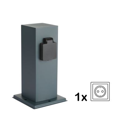 Brilagi - Väli pistikupesadega torn PILLAR 1Z SCHUKO 230V IP44 antratsiit