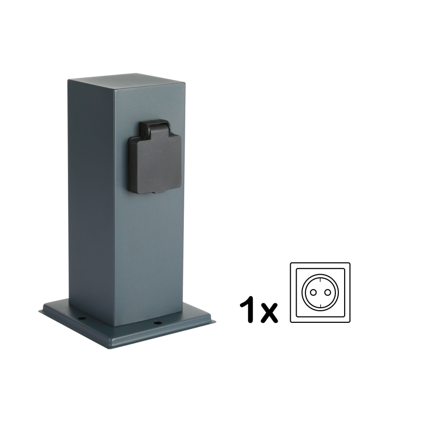 Brilagi - Väli pistikupesadega torn PILLAR 1Z SCHUKO 230V IP44 antratsiit