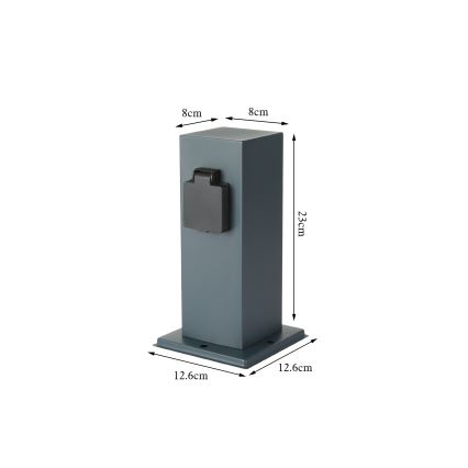 Brilagi - Väli pistikupesadega torn PILLAR 1Z SCHUKO 230V IP44 antratsiit