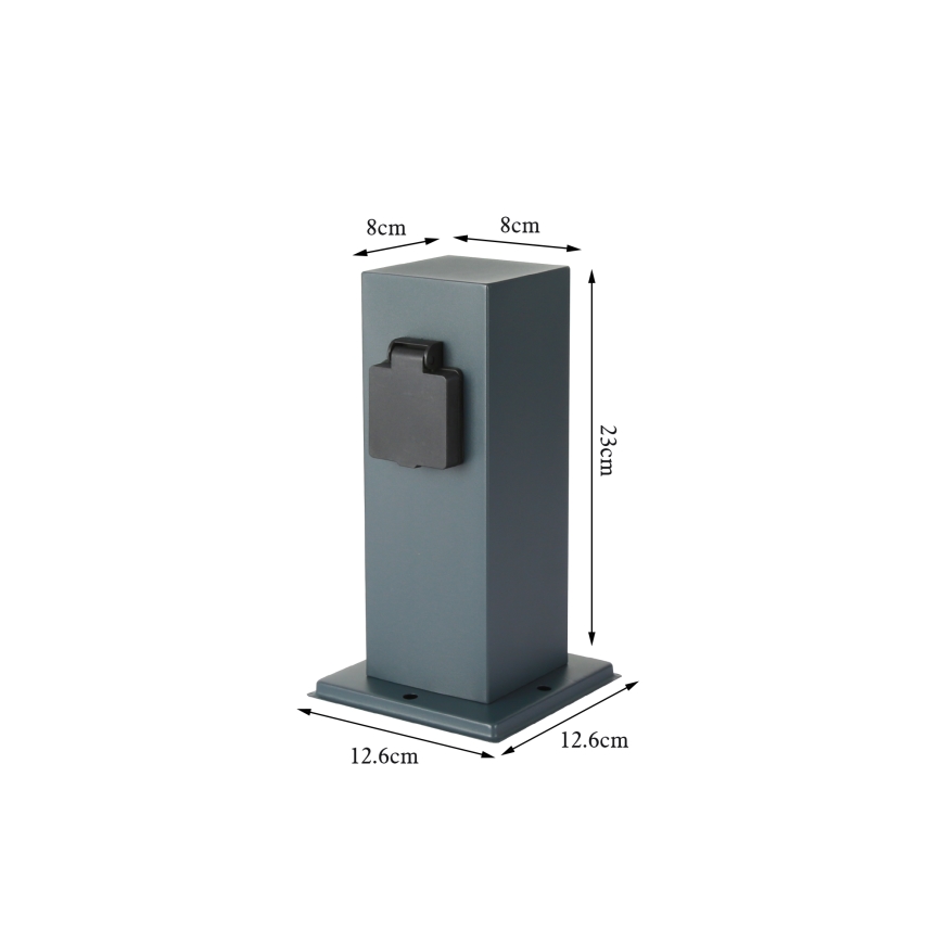 Brilagi - Väli pistikupesadega torn PILLAR 1Z SCHUKO 230V IP44 antratsiit