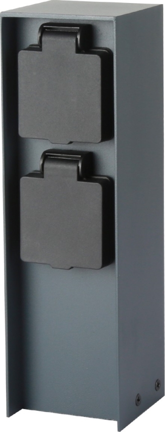 Brilagi - Väli pistikupesadega torn PILLAR 2Z SCHUKO 230V IP44 antratsiit