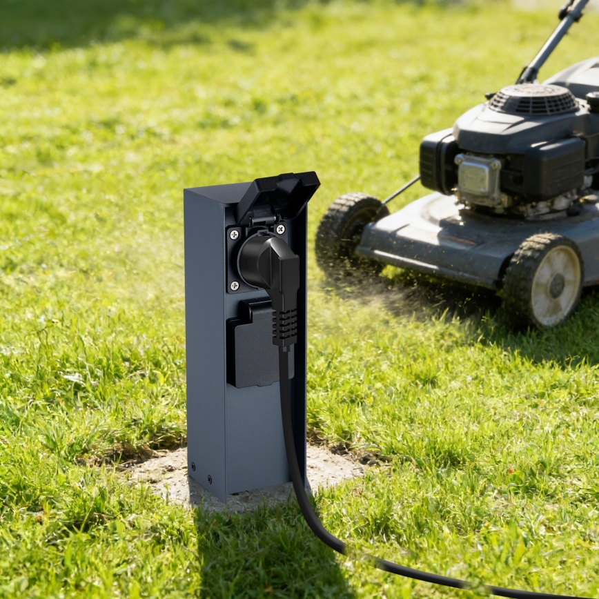BRILAGI - Väli pistikupesadega torn PILLAR 2Z SCHUKO 230V IP44 antratsiit