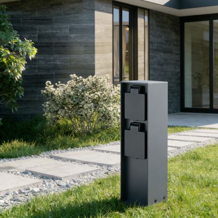 BRILAGI - Väli pistikupesadega torn PILLAR 2Z SCHUKO 230V IP44 antratsiit