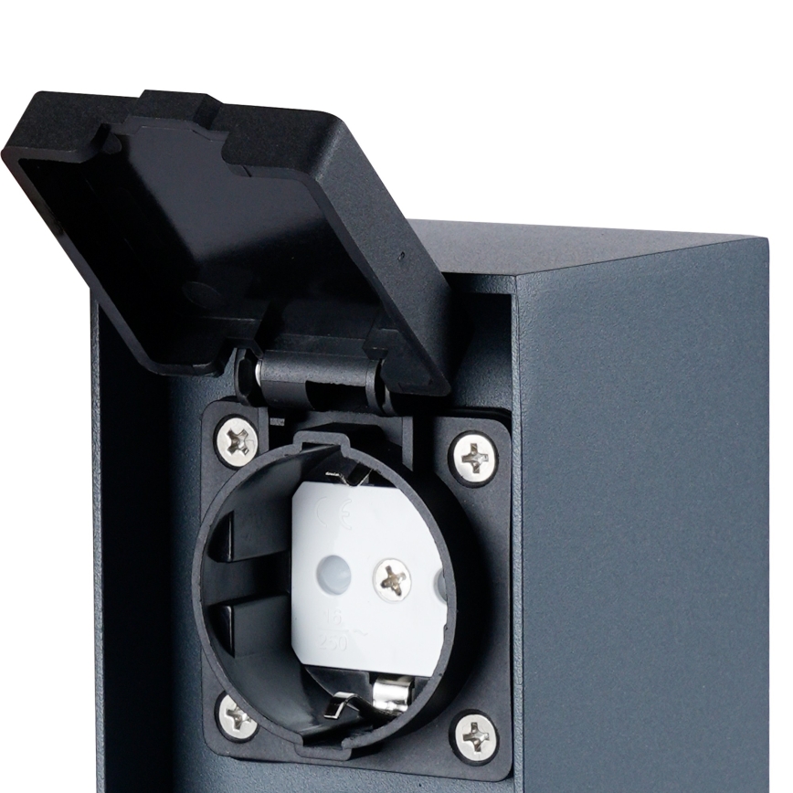 BRILAGI - Väli pistikupesadega torn PILLAR 2Z SCHUKO 230V IP44 antratsiit
