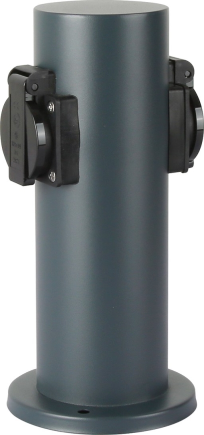 Brilagi - Väli pistikupesadega torn PILLAR 2Z SCHUKO 230V IP44 antratsiit