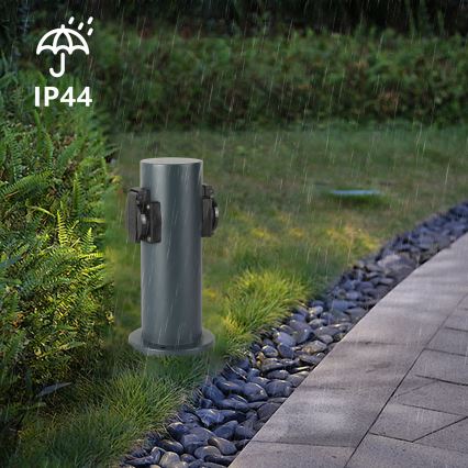Brilagi - Väli pistikupesadega torn PILLAR 2Z SCHUKO 230V IP44 antratsiit