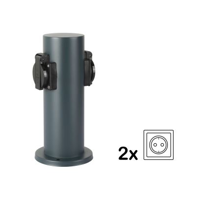 Brilagi - Väli pistikupesadega torn PILLAR 2Z SCHUKO 230V IP44 antratsiit